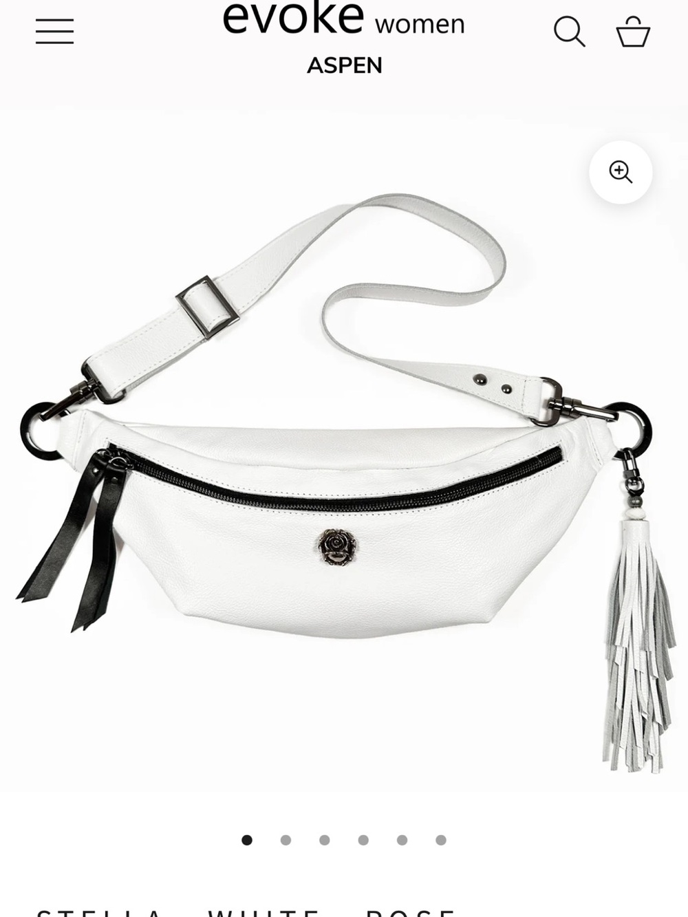 Aspen White Leather Crossbody Belt Bag